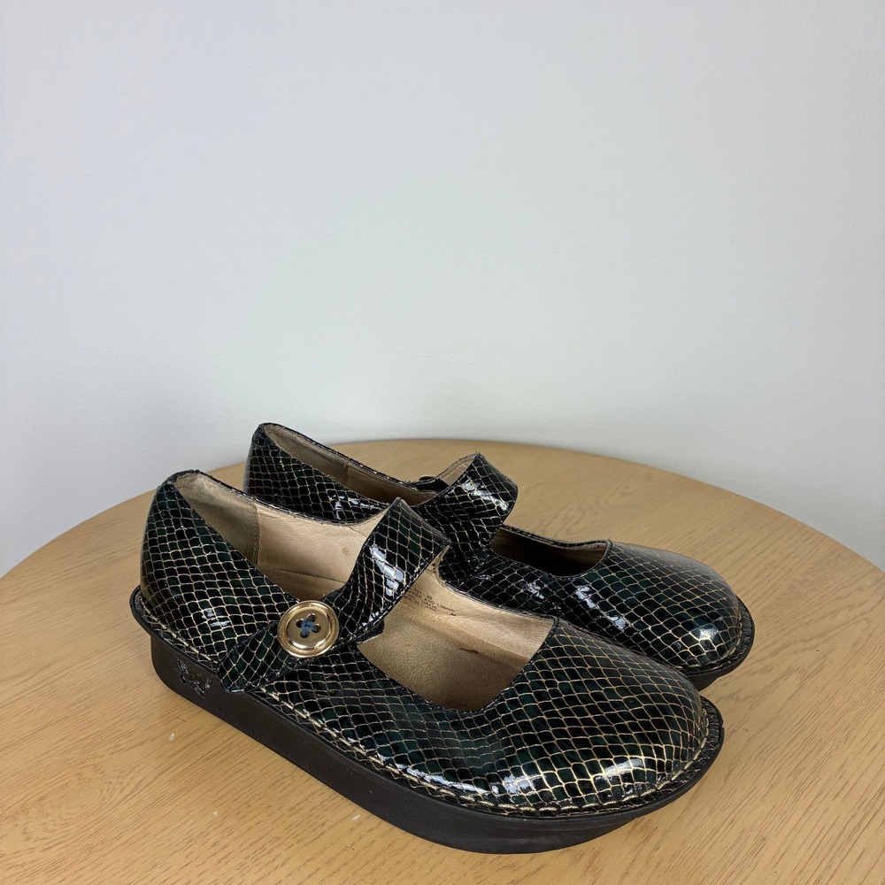 Alegria Paloma Snakeskin Net Leather Mary Jane Clogs Womens EU 40 US 9.5-10